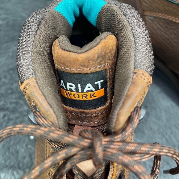 Ariat‎ Work Mid Lace SD Composite Toe Brown Leather Work Boots Size 8 B Womens - Picture 6 of 9